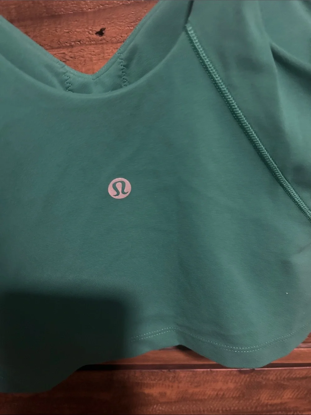 lululemon athletica Align Teal V‑Neck Crop Tank. Yoga. Athletic. Runner.
